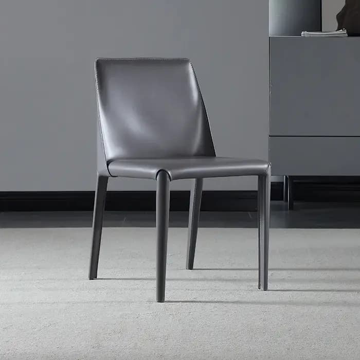 Fauteuil en cuir de dégager minimaliste italien, chaise de salle à manger nordique, chaise de restau