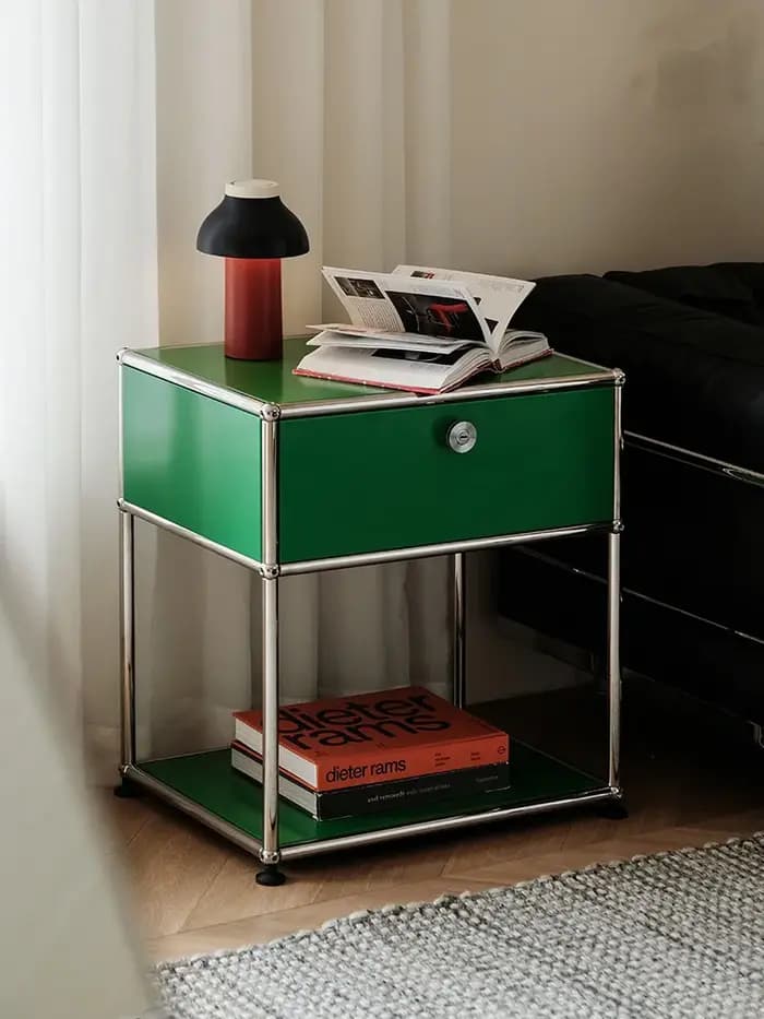 Tables de chevet en métal en acier inoxydable, armoires de rangement, armoires de salon, meubles de