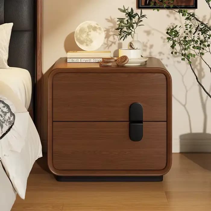 Table de chevet en bois massif avec 2 armoires de rangement en bois massif, adaptée aux chambres à c