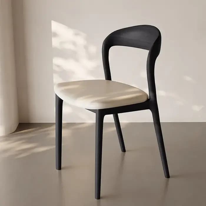 Chaise de bureau en bois massif italien, chaise de salle à manger de cuisine, dossier de loisirs, me