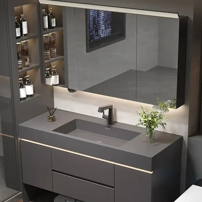 Étagères de rangement, armoire de salle de bain