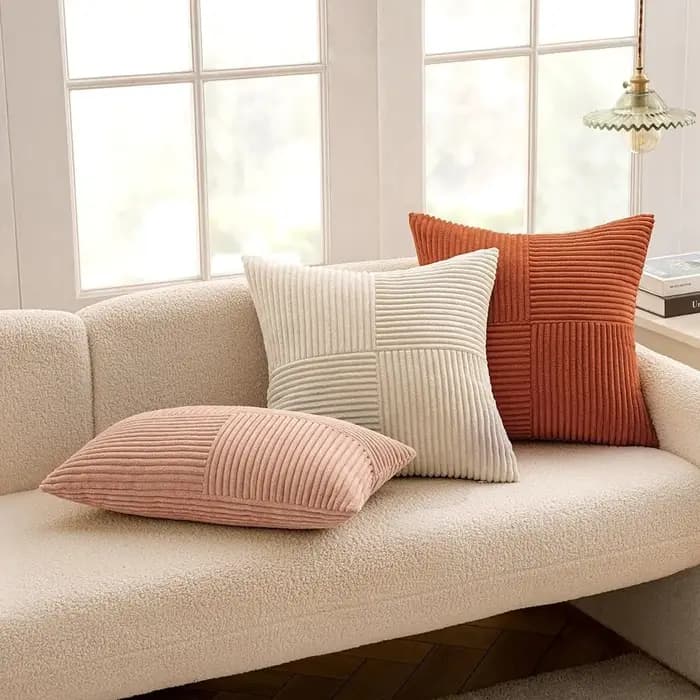 Housse de coussin Boho rouille