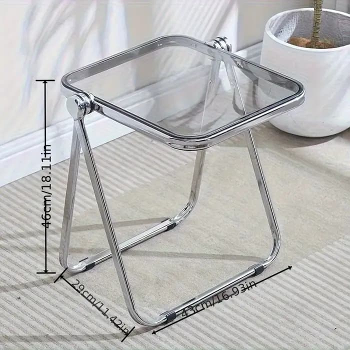 Table d'appoint pliante-table basse transparente à la mode pour salon canapé coin et balcon Table ba