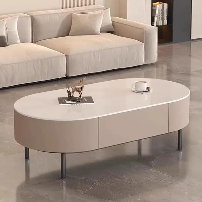 Table basse de design européen, table d'appoint de luxe unique pour salon, table d'appoint compacte, table basse sur pied, mobilier de salon.