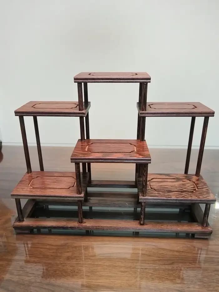 Petite étagère de bureau antique Duobaoge en bois de wengé massif