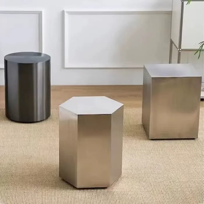 Tabourets modernes tabouret nordique en métal salon décoratif café tabouret bas minimalisme poufs ch