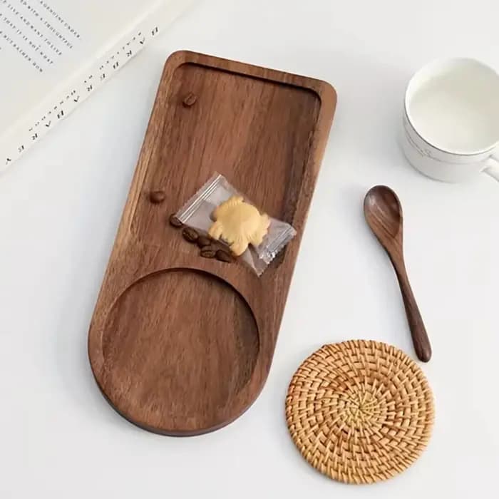 Plateau à café assiette en bois