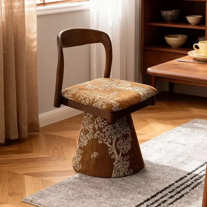Fauteuil d'appoint moderne nordique à carreaux marron multifonctionnel pour chambre
