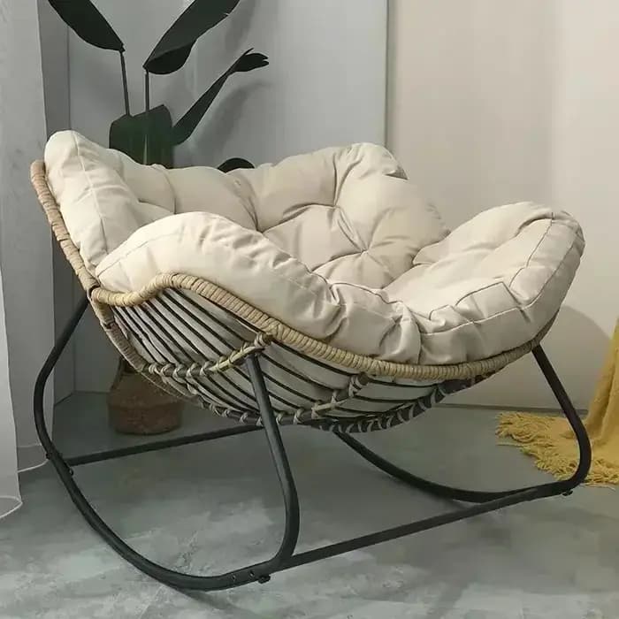 Chaise à bascule paresseux canapé nid d'oiseau en forme de salon balcon sieste petit appartement rotin tissé adulte