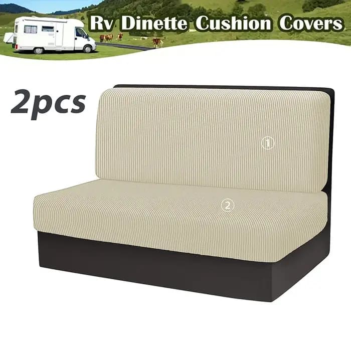 1/2 ensembles couleur unie sans bras housse de canapé extensible RV Dinette coussins couvre cabine siège