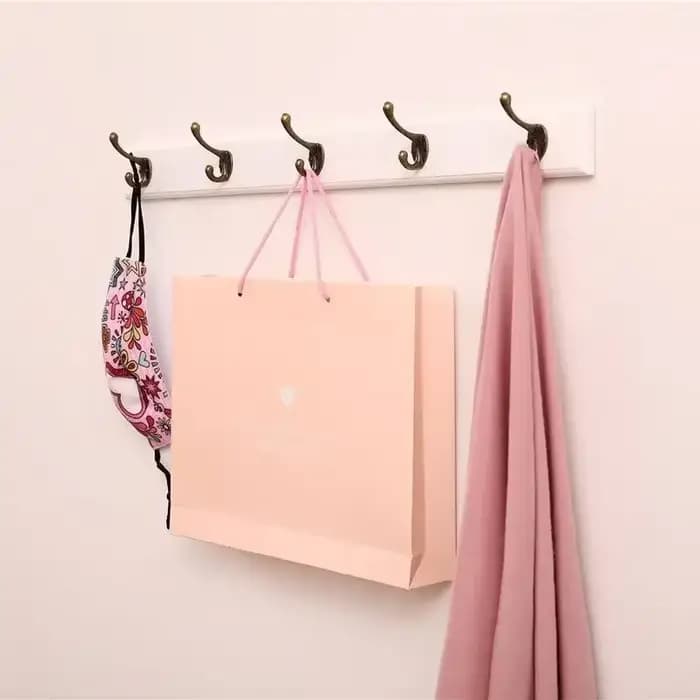 Porte-manteau mural en bois massif avec crochets, cintre pour chapeaux et vêtements, organisateur de