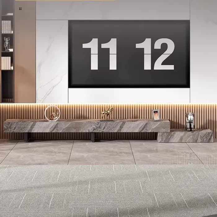Meuble Tv De luxe italien ardoise rétractable à la mode salon