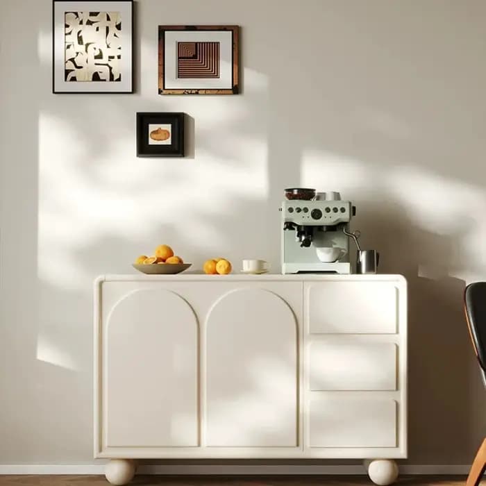 Meubles de rangement français de luxe, armoires murales d'angle de cuisine, meubles en bois pour la maison, meubles de style Mid-Century