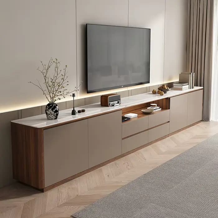 Meuble TV moderne avec cadre blanc