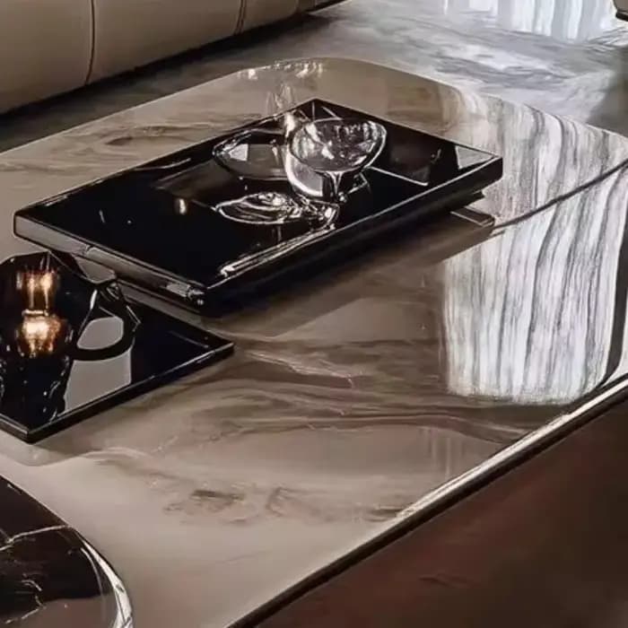 Ensemble de tables basses et d'appoint en pierre microcristalline