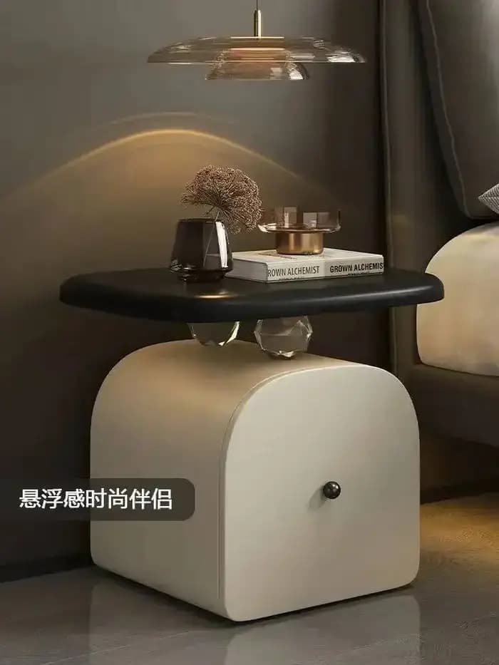 Table de chevet en bois massif, design suspendu, luxe léger, sensation haut de gamme, pour chambre à