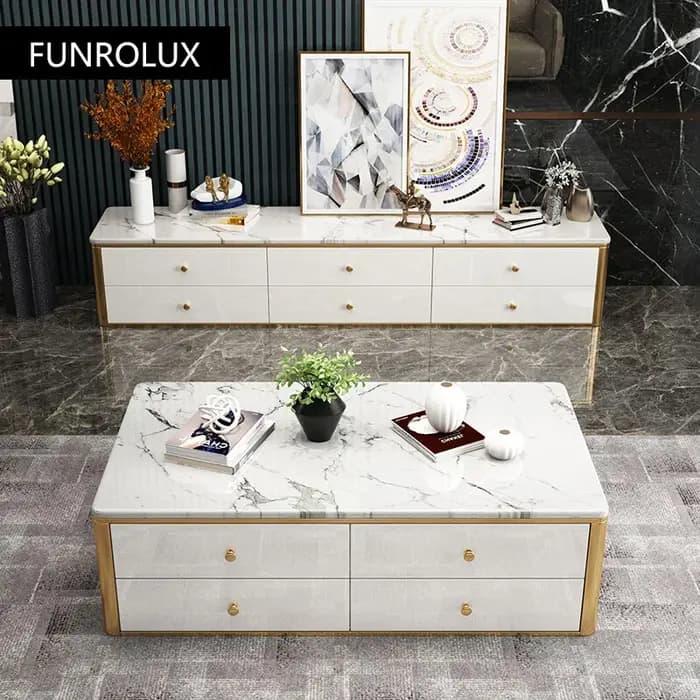 Meuble TV en marbre de style moderne
