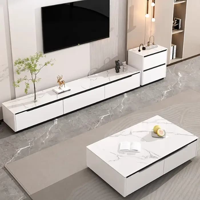 Meubles de télévision de luxe modernes avec tiroirs gain de place supports