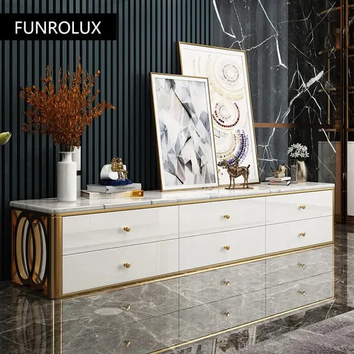 Meuble TV en marbre de style moderne