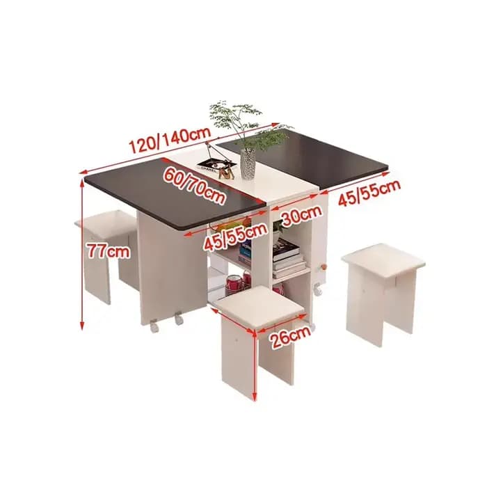 Table à manger pliante ensemble 4 chaises