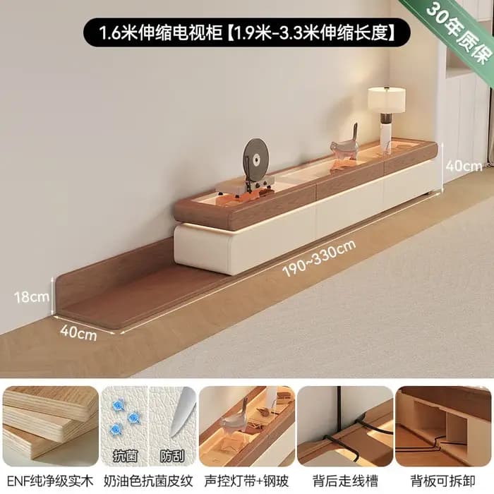 Meuble TV vitrine LED pour divertissement