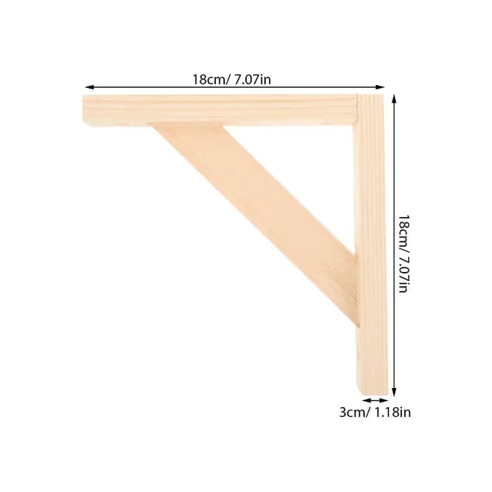 Support d'étagère triangulaire en bois