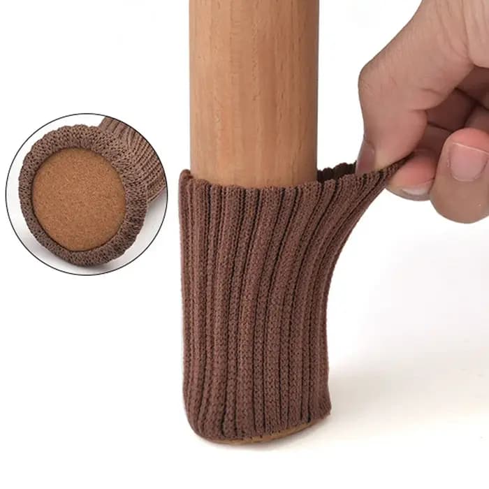 4/24 pièces pieds de chaise chaussettes tricotées meubles pieds protecteurs de sol coussinets antidé