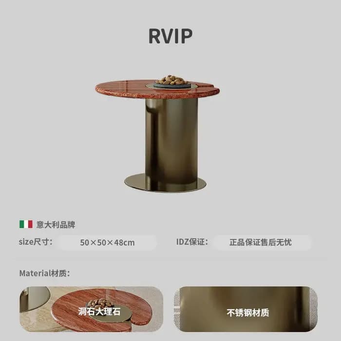 Table basse irrégulière en marbre chromé pour salon