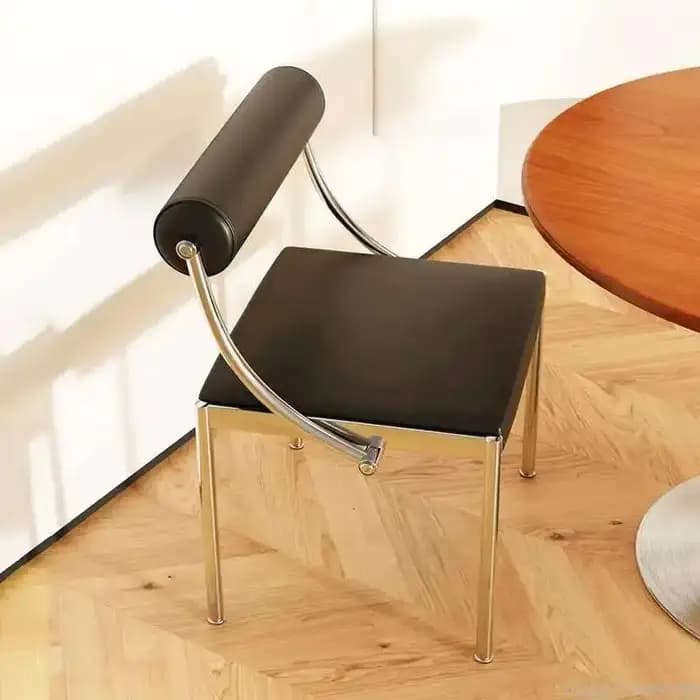 Chaise de salle à manger design style vintage en acier inoxydable, chaise de bureau, de chambre ou d