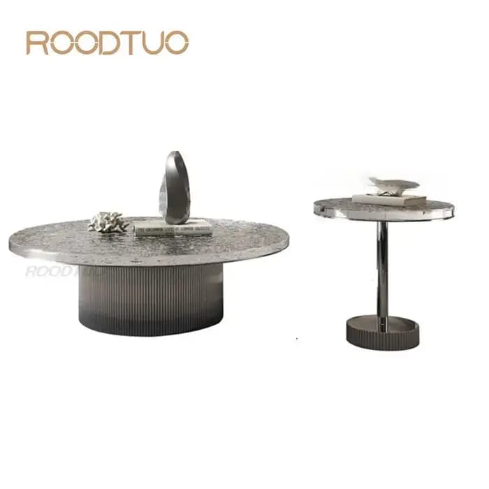 Table basse ronde minimaliste italienne en acrylique pour salon