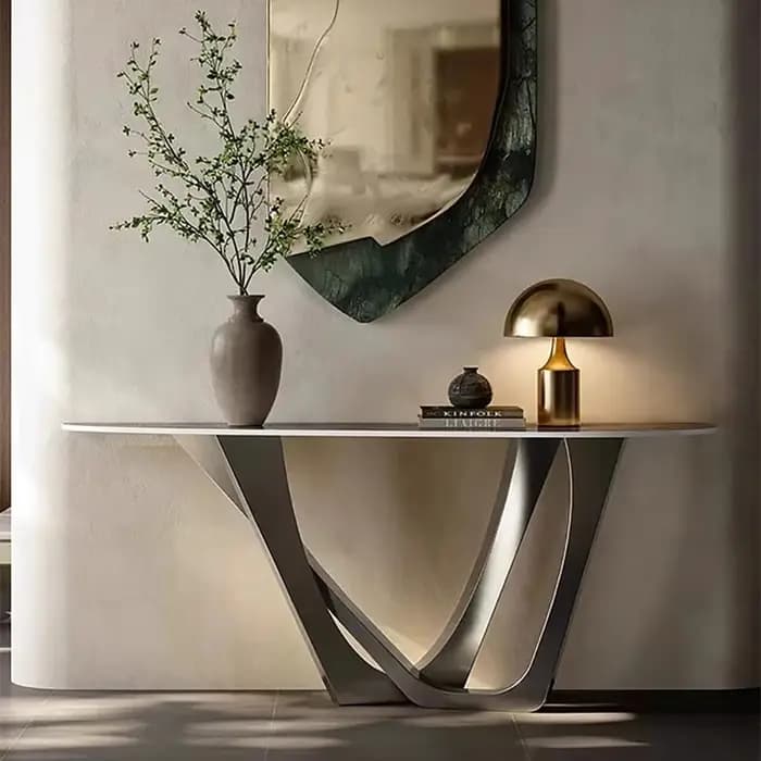 Table console de luxe, design moderne et élégant, meuble de salon