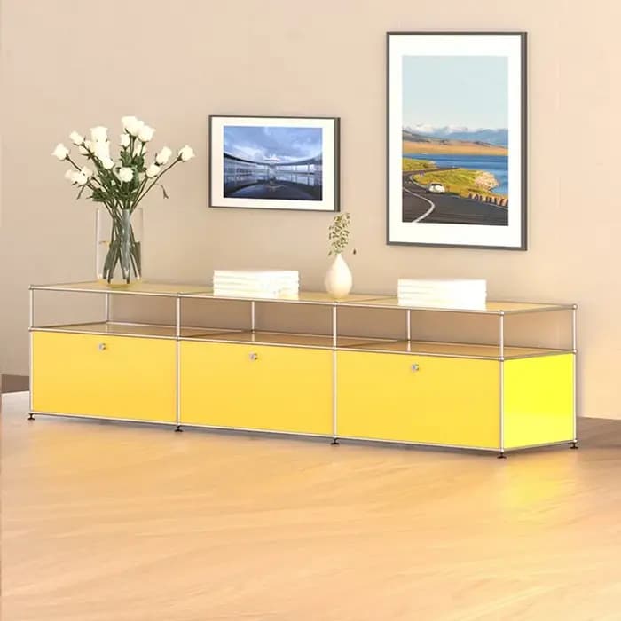 Meuble TV d'angle design avec rangement et présentoir pour accessoires de maison