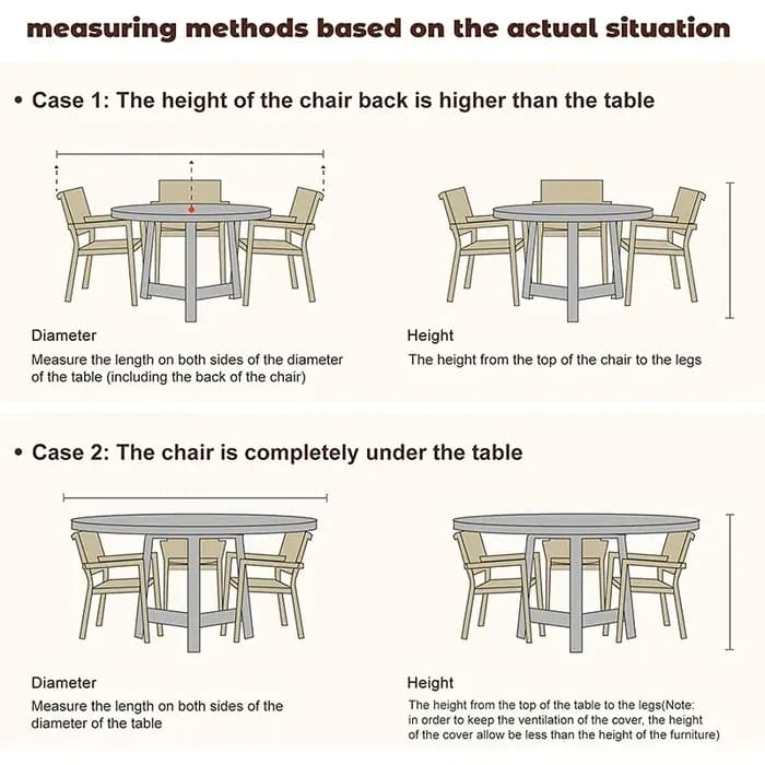 210D Patio Table ronde couvre meubles d'extérieur canapé Protection pluie neige anti-poussière