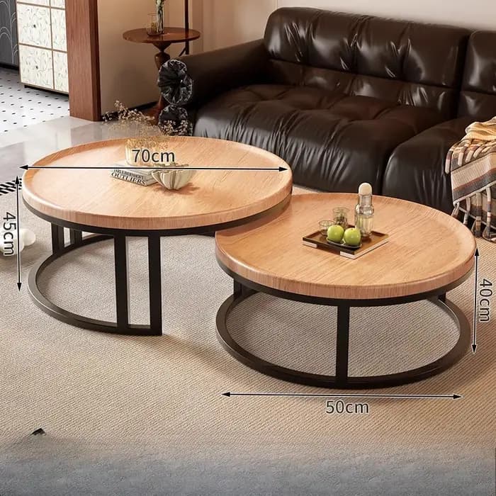 Tables basses rondes centrales Design en bois