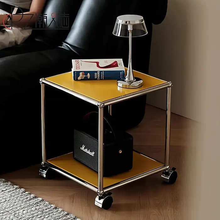 Table basse modulaire médiévale pour petit appartement, table d'appoint mobile, table de chevet, arm