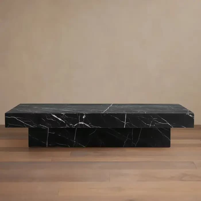 Table basse carrée moderne en pierre