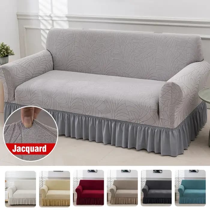 Housse de canapé Jacquard avec jupe