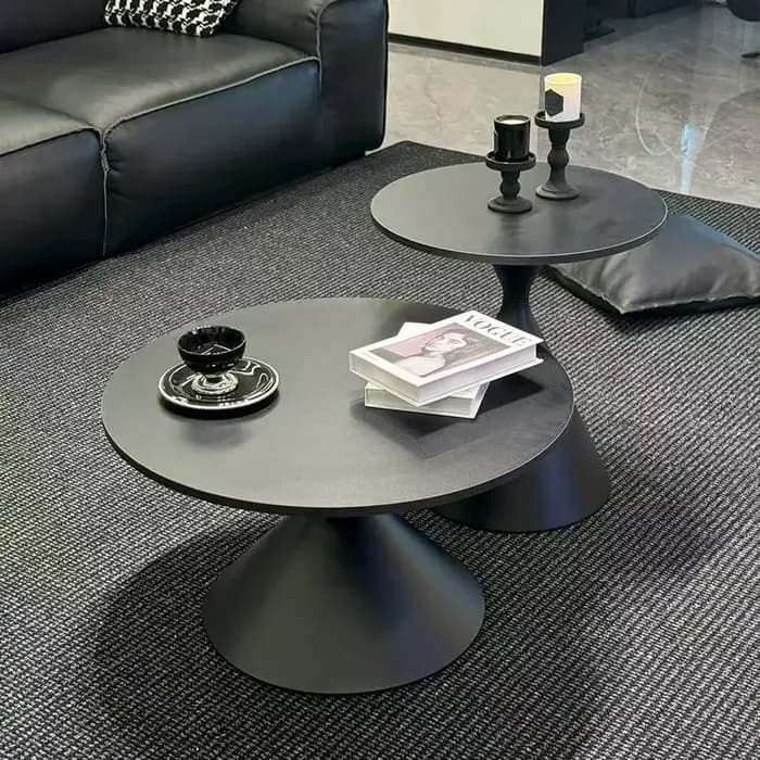 Petite table basse ronde en bois pour salon