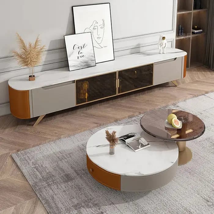 Meuble TV de luxe léger et verre