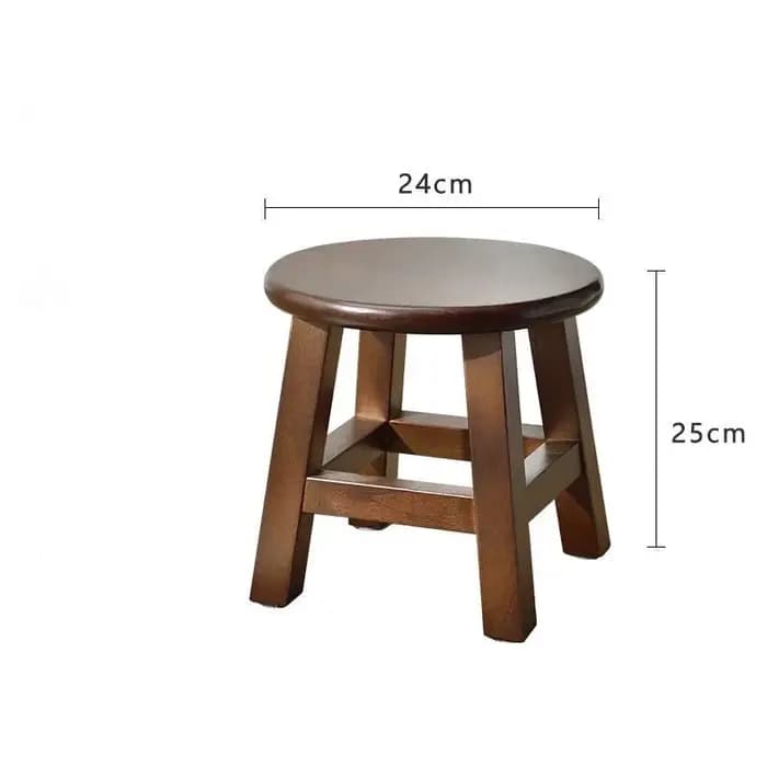 Petit tabouret chinois moderne en bois massif de couleur noyer