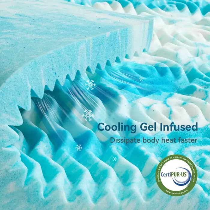 Surmatelas Hcore, surmatelas en mousse à mémoire de forme 5 zones, surmatelas en gel rafraîchissant,