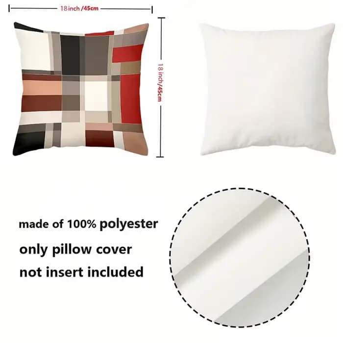 Housse de coussin décorative à motif patchwork écossais