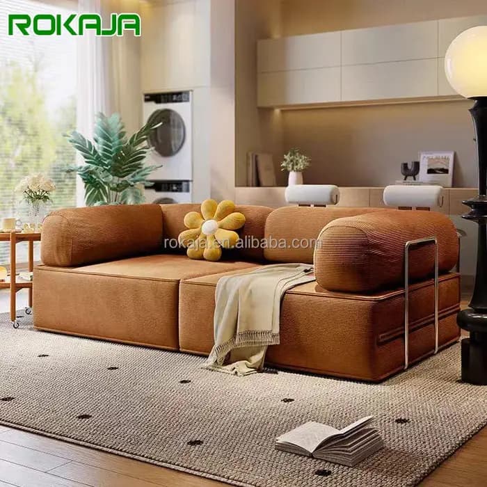 Vente chaude Compression sous vide canapé pliant Cum lit tissu mousse canapé modulaire Tofu bloc for