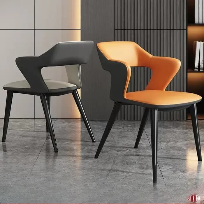 Chaise de salle à manger en similicuir de style italien