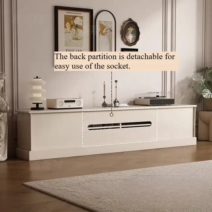 Meuble TV en bois blanc rétro avec portes vitrées de 60 pouces, tiroirs, support bas, pour sol ou mur, style nordique, meubles de maison