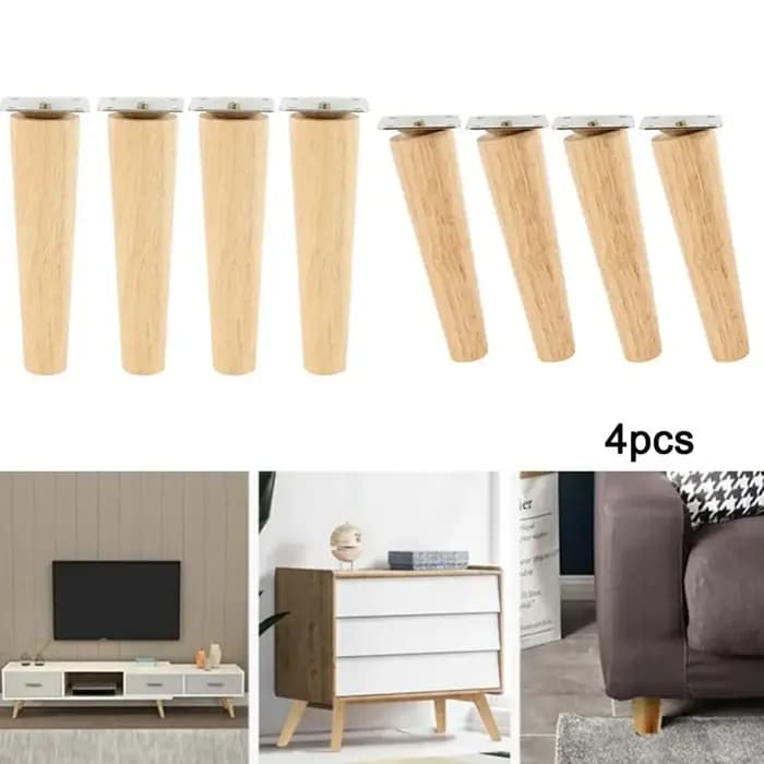 Pieds de meubles en bois massif, 30-60cm, 4 pièces, style oblique/vertical, pour chaise et bureau, a
