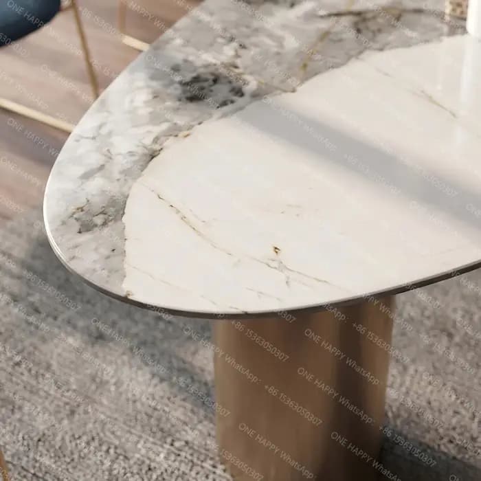 Table à manger en marbre italien sur mesure, toutes tailles, ensemble de salle à manger de luxe en p