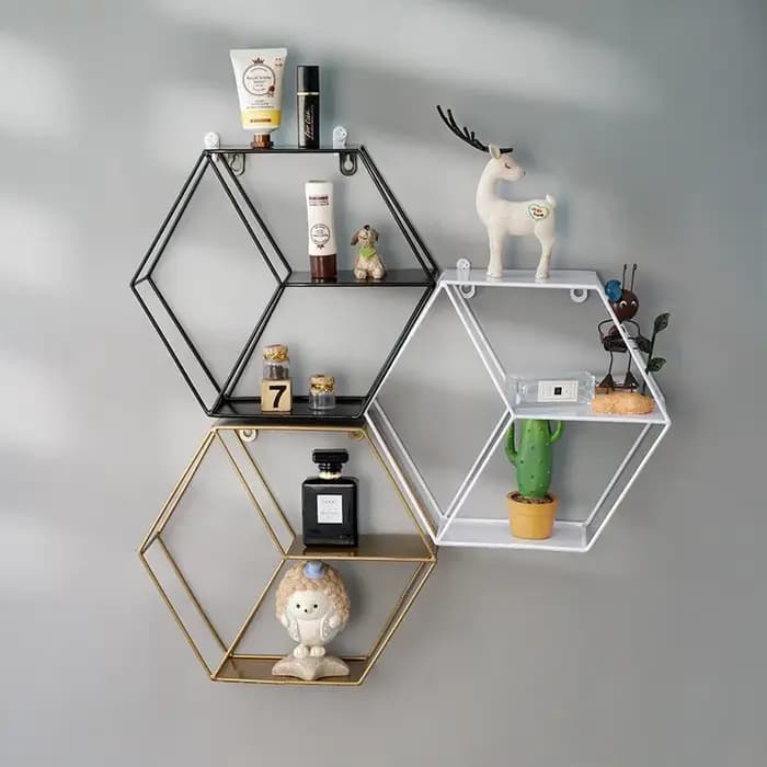 Étagère de salon en fer, sans perçage, décoration de chambre à coucher, bibliothèque de rangement cr