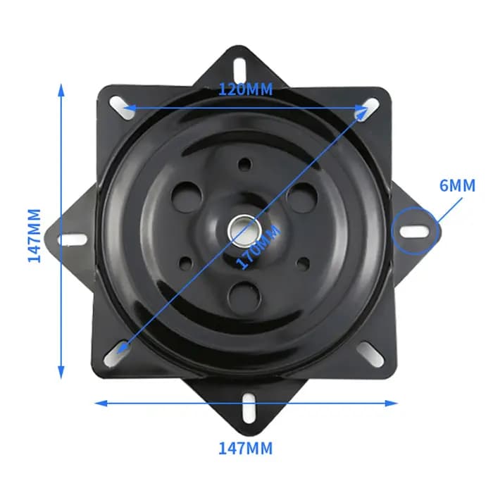 Plateau pivotant universel de 6 pouces pour tabourets, disque rotatif simple pour canapé, pivotant à