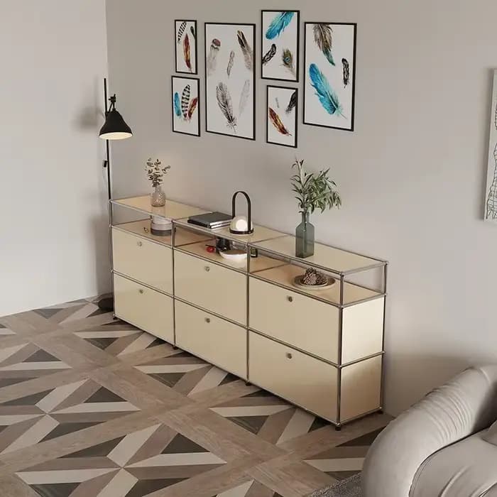 Module moderne meuble de salon en acier inoxydable